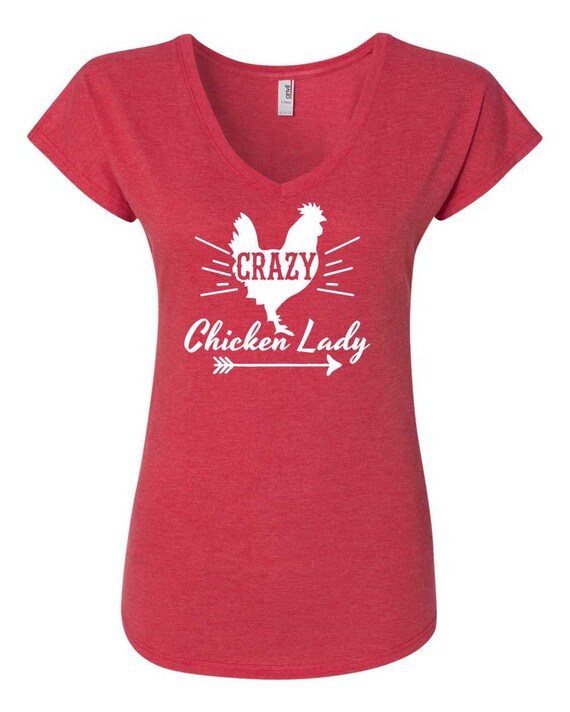 Crazy Chicken Lady Ladies' Triblend VNeck by SuzySwedeCreative