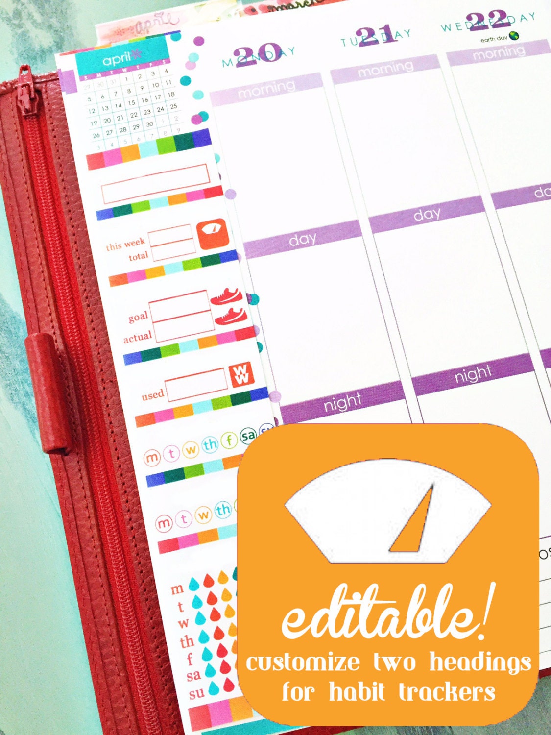 Editable Weight Watchers Tracker Printable By Chickadeedesignco