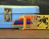 Rare Antique FELIX THE CAT Color Pencil Box Set, Complete & Intact: Silent Movie Era Comedy Surrealist Animation Film Cartoon Character