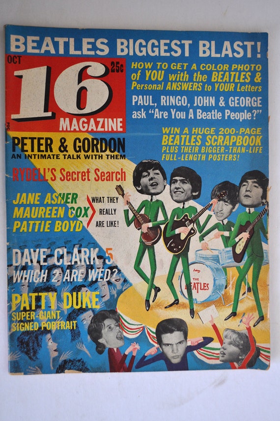  16  Magazine  Oct 1964 Beatles Cover  Rolling Stones Dave Clark