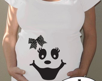 Ghost Maternity Halloween shirt - belly bump - with or without hairbow - great easy maternity costume, limited edition