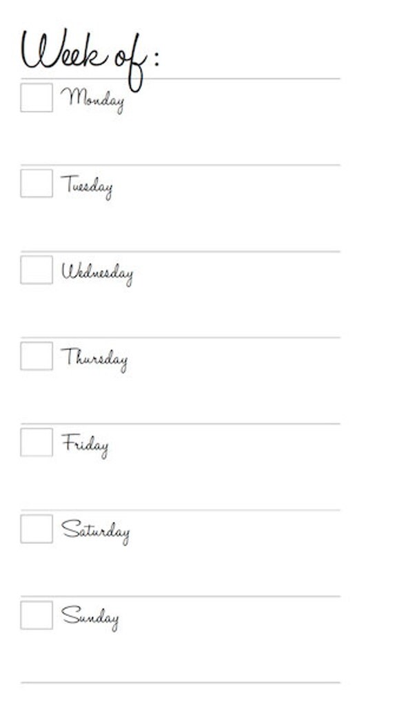 week on one page printable weekly planner pages undated