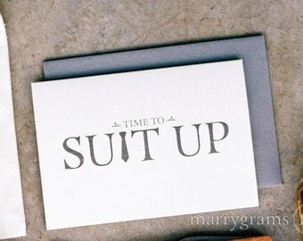 Time to Suit Up - Will You Be My Groomsman Card, Best Man, Usher, Ring Bearer- Wedding Cards for Guys to Ask Groomsmen, Guys (Set of 6)