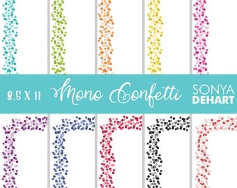 40% OFF SALE Confetti Clipart, Digital Borders, Border Clipart, Digital Confetti, Clip Art Confetti, Confetti Graphics, Confetti Digital