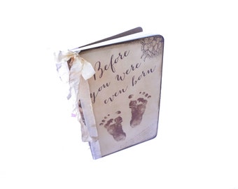 Pregnancy Journal, Baby Feet, Maternity Gift, Mom to be Diary, Baby Shower Guest Book, Pregnancy Gifts