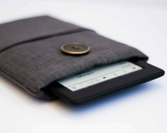 Gray kindle case - linen ereader cover - Linen Kindle fire HD 8.9 case - Kindle Paperwhite cover - grey ereaders holder 0339