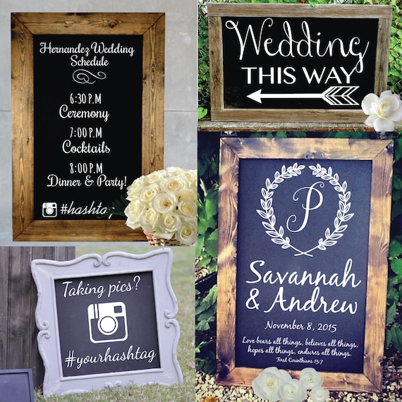 Customized Wedding Signs Typography - Wall Decal Custom Vinyl Art Stickers