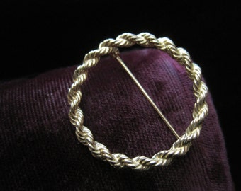 Tiffany & Co 14k Pin Wreath Brooch Twisted Scarf Pin Fourteen Karat Gold Women's Designer Original Tiffany and Company
