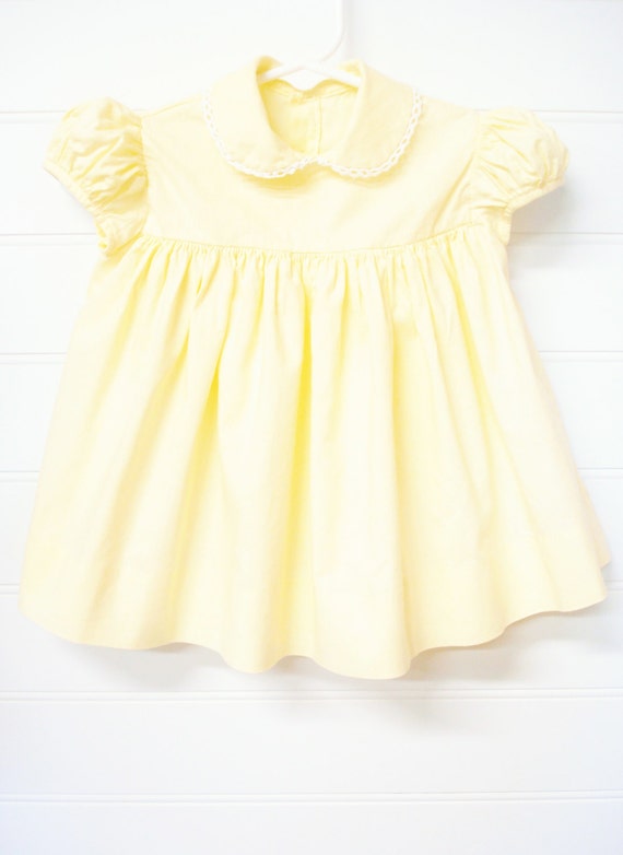 Vintage Baby Clothes Vintage Baby Girl Dress Yellow Baby