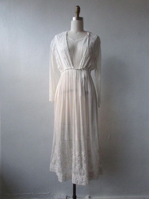 1910 Edwardian white day dress vintage Edwardian day dress