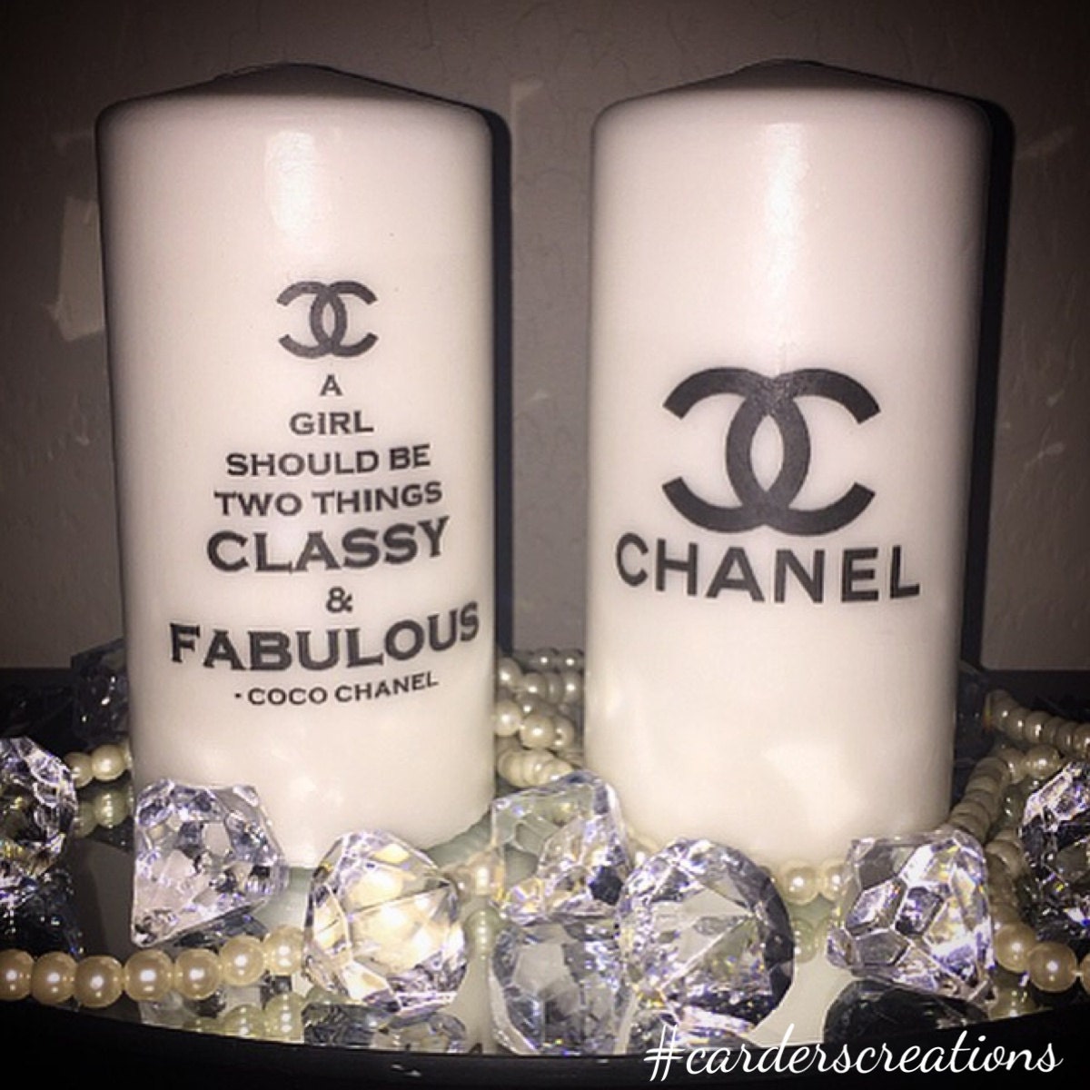 Chanel Decorative Candles by CardersCreations on Etsy