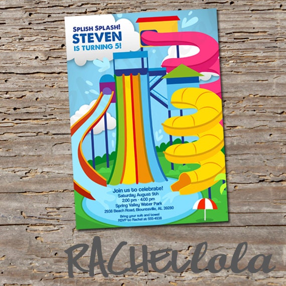 Water Park Birthday Invitation Printable DIY