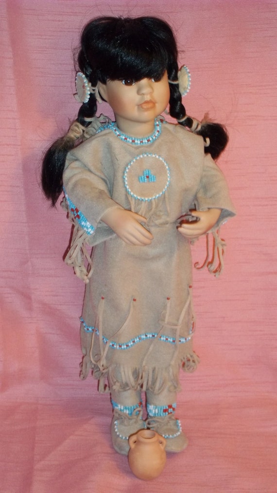 Cheyenne Indian 16 Many Stars Porcelain Doll Original