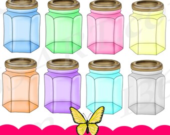 Glass jar clipart | Etsy