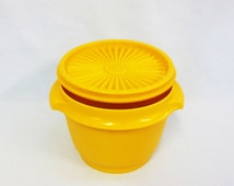 Bol Tupperware Jaune Rétractable 700 Ml Avec Couvercle – Vintage, Occasion