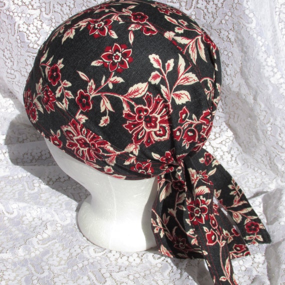 Women's Skull Cap doo rag chemo hat biker wear by Aknackforfabric