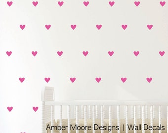Heart Wall Decal Set of 45, Heart Wall Decals, Heart Decal, Nursery Wall, Wall Decal, Heart Wall Sticker, Love Wall Decal, Heart Wall Decor