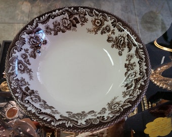 Spode Delamere Brown Transfer Ware Ascot Cereal Bowl
