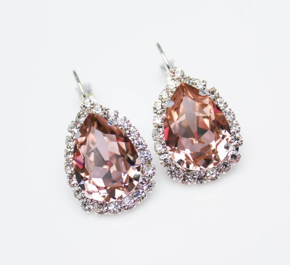 Blush Pink Bridal Earrings Pink Bridesmaid by LilykayCouture