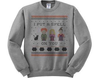 I Put a Spell on You Hocus Pocus Crewneck, Halloween Pullover, Hocus Pocus Shirt, Funny Hocus Pocus Shirt, Halloween Shirt, 3XL Option
