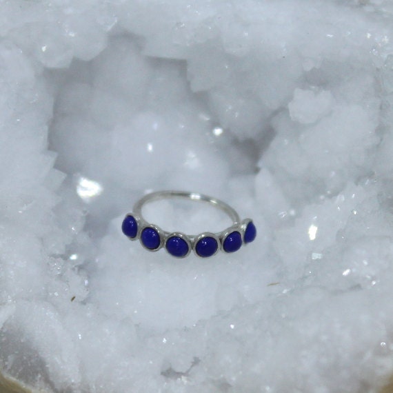 2mm Lapis Tragus Earring - Silver Nose Hoop - Nose Ring - Cartilage Earring - Tragus Ring 18g - Daith Ring - Helix Hoop - Nose Piercing