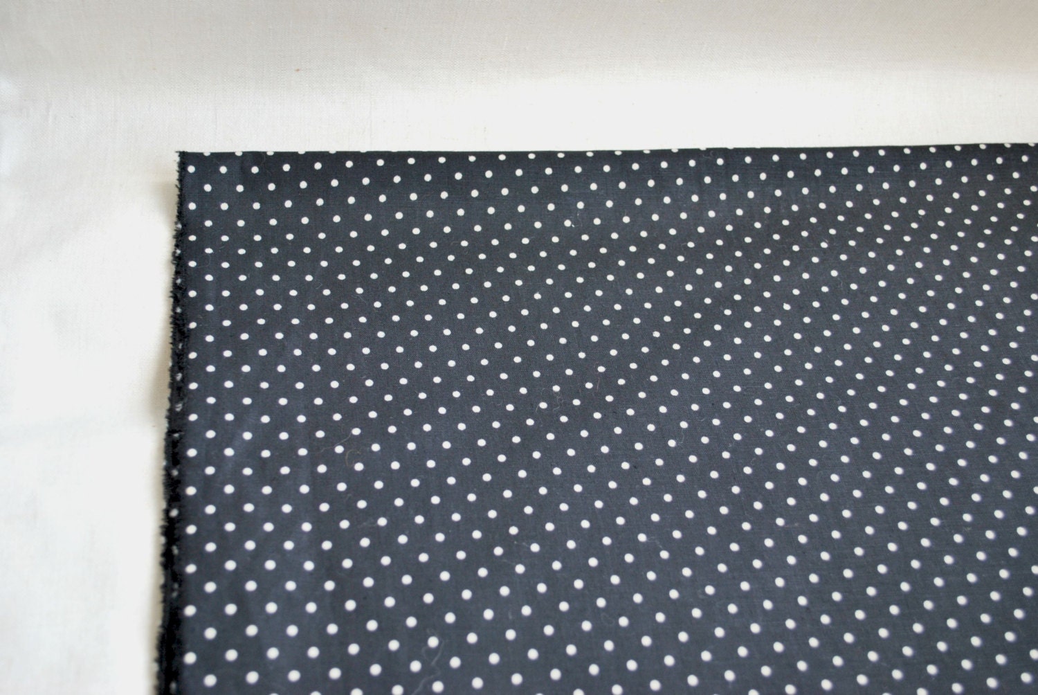 Black mini polka dot cotton fabric 2 yards tiny quilting