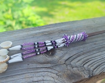 Beautiful Hand Made Beaded Native American style Hair Stick