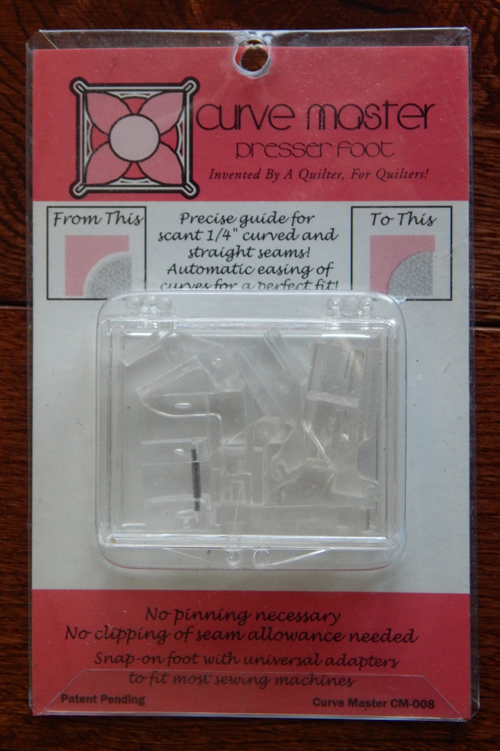 Curve Master Presser Foot /Precise guide for scant 1/4 inch curved and