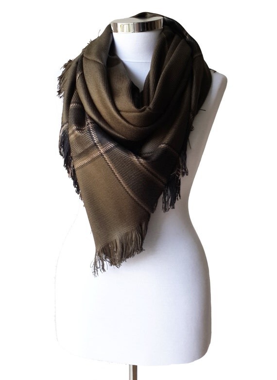 Plaid Blanket Scarf green Scarf oversized plaid tartan by ...