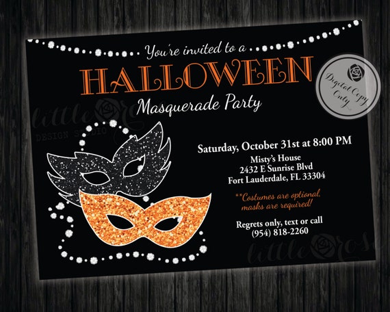 Halloween Masquerade Party Invitations 1