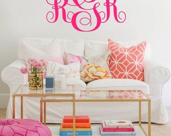 Monogram Wall Decal | Initial Wall Decal | Nursery Decal