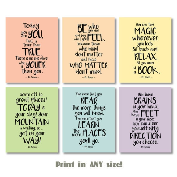 Motivational Kids Room Quote Print Set Pastel Colors Printable