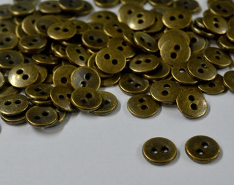 30 Pcs Very Small Antique Look Metal Buttons - Shirt Buttons - Kids Buttons - DIY Buttons- Metal Buttons - Tiny Buttons -
