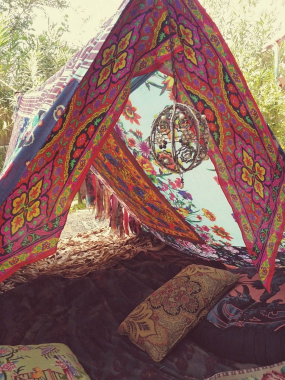 ... canopy Bohemian teepee glamping Gypsy hippie hippy decor meditation