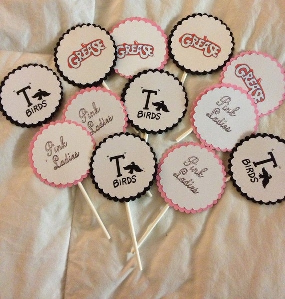 GREASE Cupcake Toppers by TheLOLCollection on Etsy