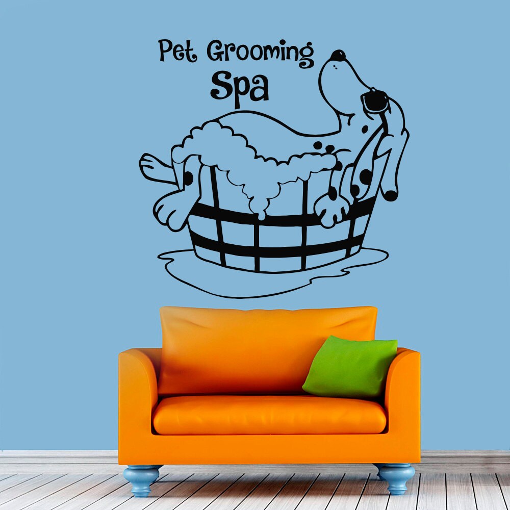 Pet Grooming Wall Decal Dog Grooming Salon Decals Vinyl