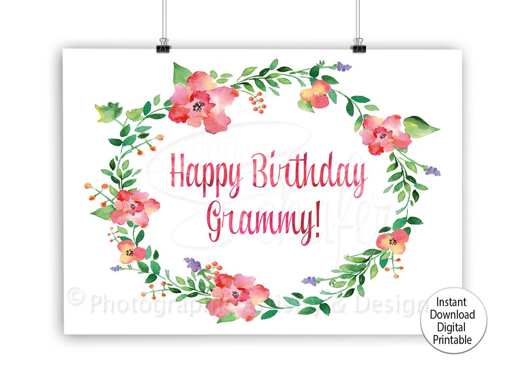 90% off Happy Birthday Grammy / Watercolor by PNWGirlDesigns