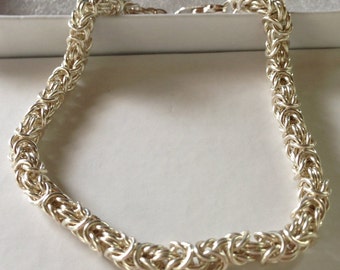 Sterling Silver Bracelet, chain mail, Byzantine bracelet, armcandy, silver bracelet, sterling bracelet, silverbymaggie, diva jewelry,