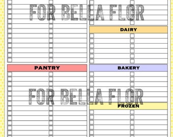 printable grocery list etsy