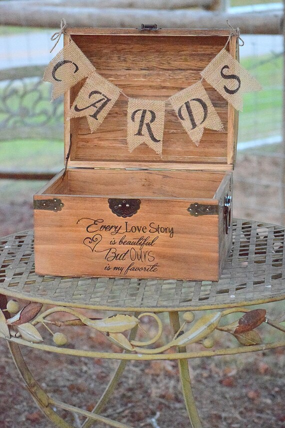 Large Shabby Chic Card Box - Rustic Wooden Card Box - Rustic Wedding Decor - Wedding Card Box - Rustic Wedding Card Box - Wedding Chest by CountryBarnBabe