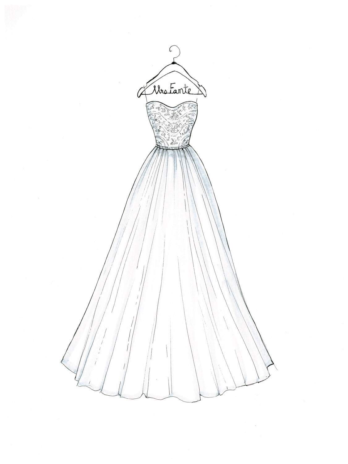 Custom Wedding Dress Sketch