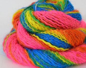 Handspun Gradient Yarn, Vegan Rainbow Yarn - 1.16oz, 152yd, WPI 19,