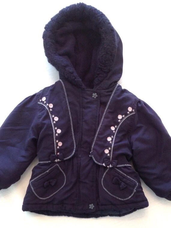 Rothschild winter coat / toddler girls / navy by GreyWoolVintage