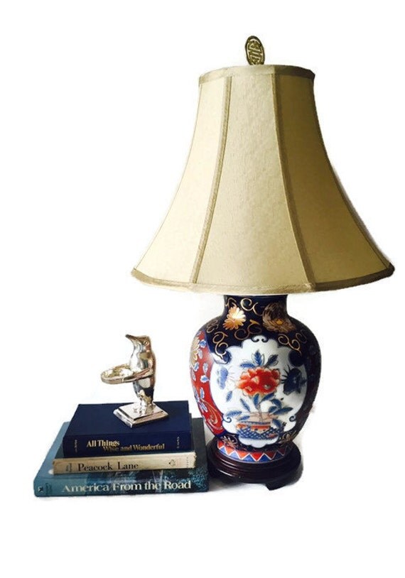 Vintage Ginger Jar Lamp Hand Painted Ceramic by studio180 on Etsy