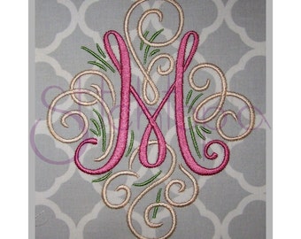 Adorn Embroidery Monogram Set 3″ 4″ - A-Z Swirly Machine Embroidery Monogram Font Designs PES BX Fonts 11 Formats - Instant Download Files