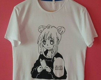 Anime Girl Texting/How Should I Answer? t Shirt