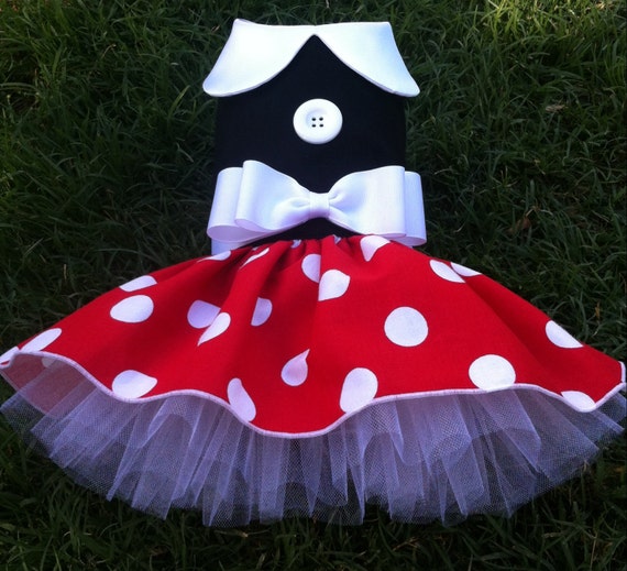 Minnie Mouse Dog Dress Costume Halloween for small toy breed
