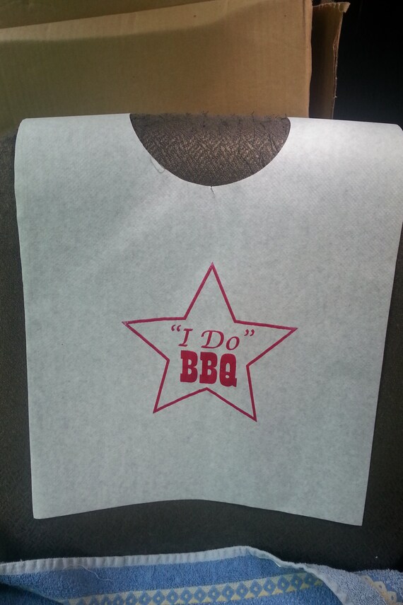 I DO BBQ Adult Disposable Event Bibs Pack of 25 Wedding