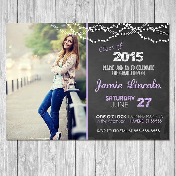 Printable Graduation Invitation Chalkboard Photo