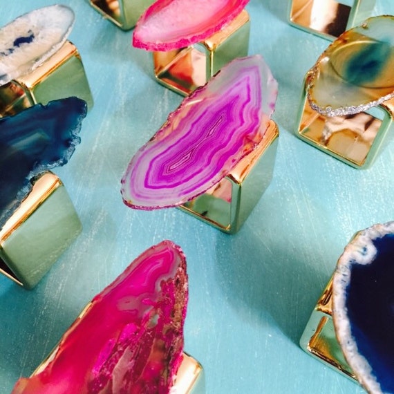 Agate Slice Napkin Rings 